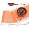 PurpleEssences Stripe Ribbed Placemats with Fringes 100% Cotton, Set of 4, 13×19 Inch, Thick Durable Table Mats for Dining, Kitchen, or Casual Farmhouse Tabletop Décor – Red and H.White(Orange and H.white)