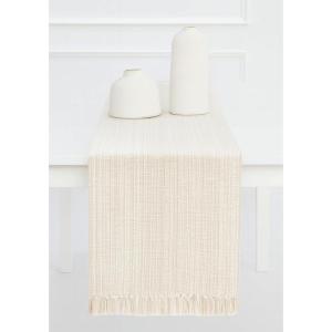 PurpleEssences Chambray Table Runner 100% Cotton, 13×72 Inch with Fringes Farmhouse Fall Thanksgiving Décor, Reusable, Machine Washable for Dining Table – Forest Green and H.White(Royal Linen and H.white)