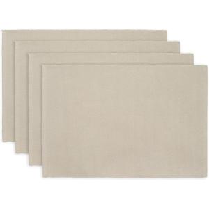 PurpleEssences Solid Ribbed Placemats 100% Cotton Place mats Set of 4, 13×19 Inch, Thick Durable Table Mats for Dining, Kitchen, or Farmhouse Tabletop Décor Christmas Holiday Winter – Forest Green(Royal Linen)