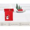 PurpleEssences Christmas Embroidered Hemstitch Napkin Set of 6 & Hemstitch Napkins Set of 12-18×18 Inch – 100% Cotton – Snowman/Red