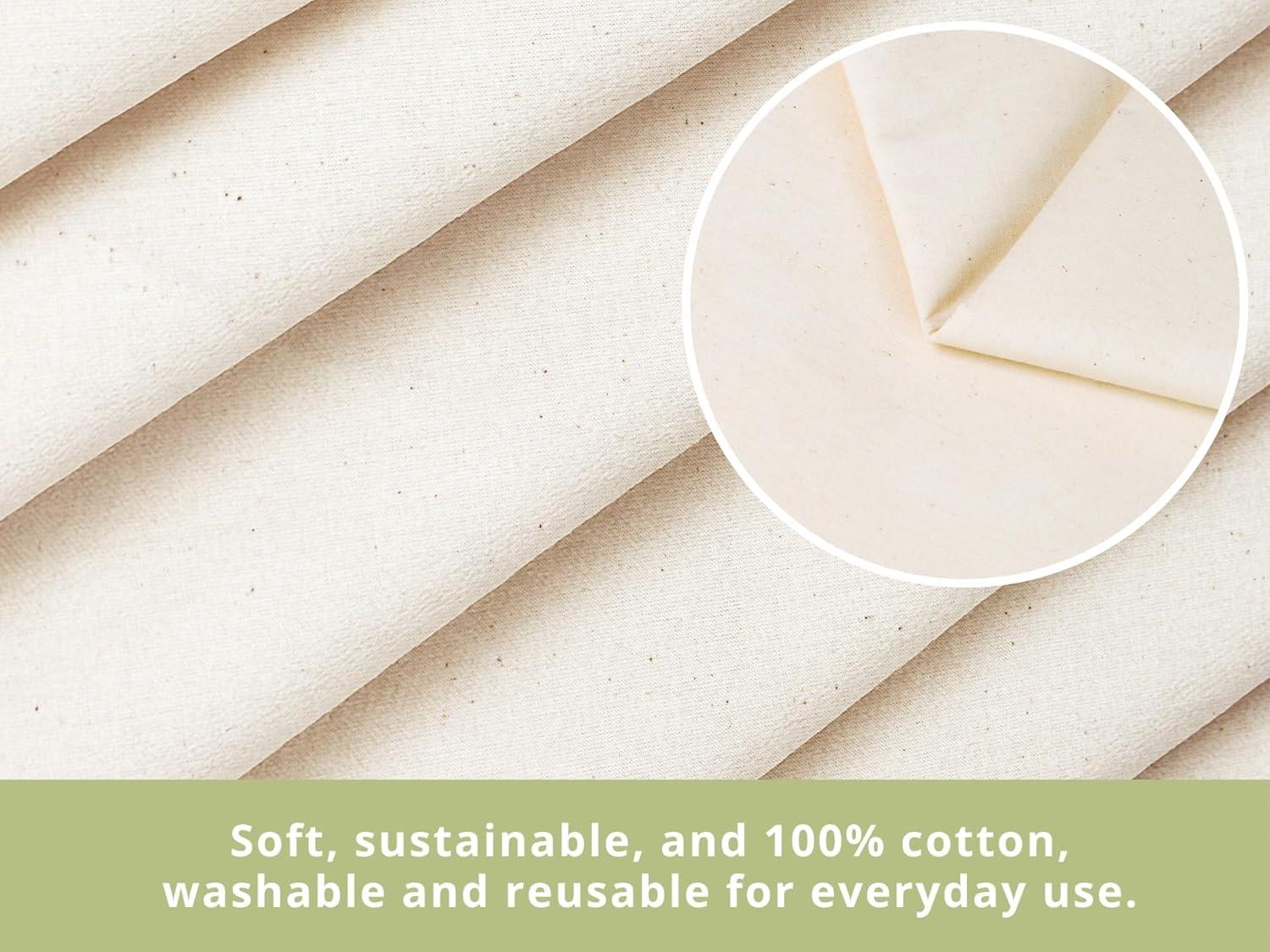 imagePurpleEssences Natural Cotton Muslin Fabric Unbleached 100 Cotton Medium Weight Material for Sewing Embroidery Apparel Backdrops Draping ampamp Craft Projects 63x72 Inch