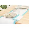 PurpleEssences Table Runner White – 72 inches Long Hemstitch Runner 14 x 72 Inch – 100% Cotton – Durable Washable Fabric for Fall Thanksgiving – Solid Edges – Light Blue(14 x 72 Inch)