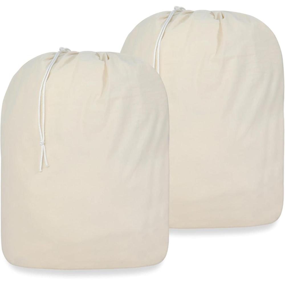 imagePurpleEssences Laundry Bag Durable Clothes Drawstring Bag Machine Washable Travel Laundry Organizer for Dorm College Hamper  Set of 1 15 x 28 Inch Laundry Bag  Natural28 x 32 Laundry Liner Bag