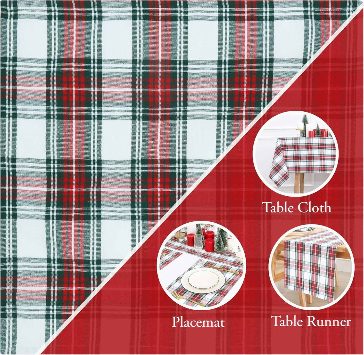 image:imagePurpleEssences Buffalo Plaid Cloth Napkins Mitered Corners Christmas Holiday Winter Gingham Check Dinner Napkin Set of 12100 Cotton 18x18 Inch Reusable Washable Multi ColorTartan Plaid RedWhite