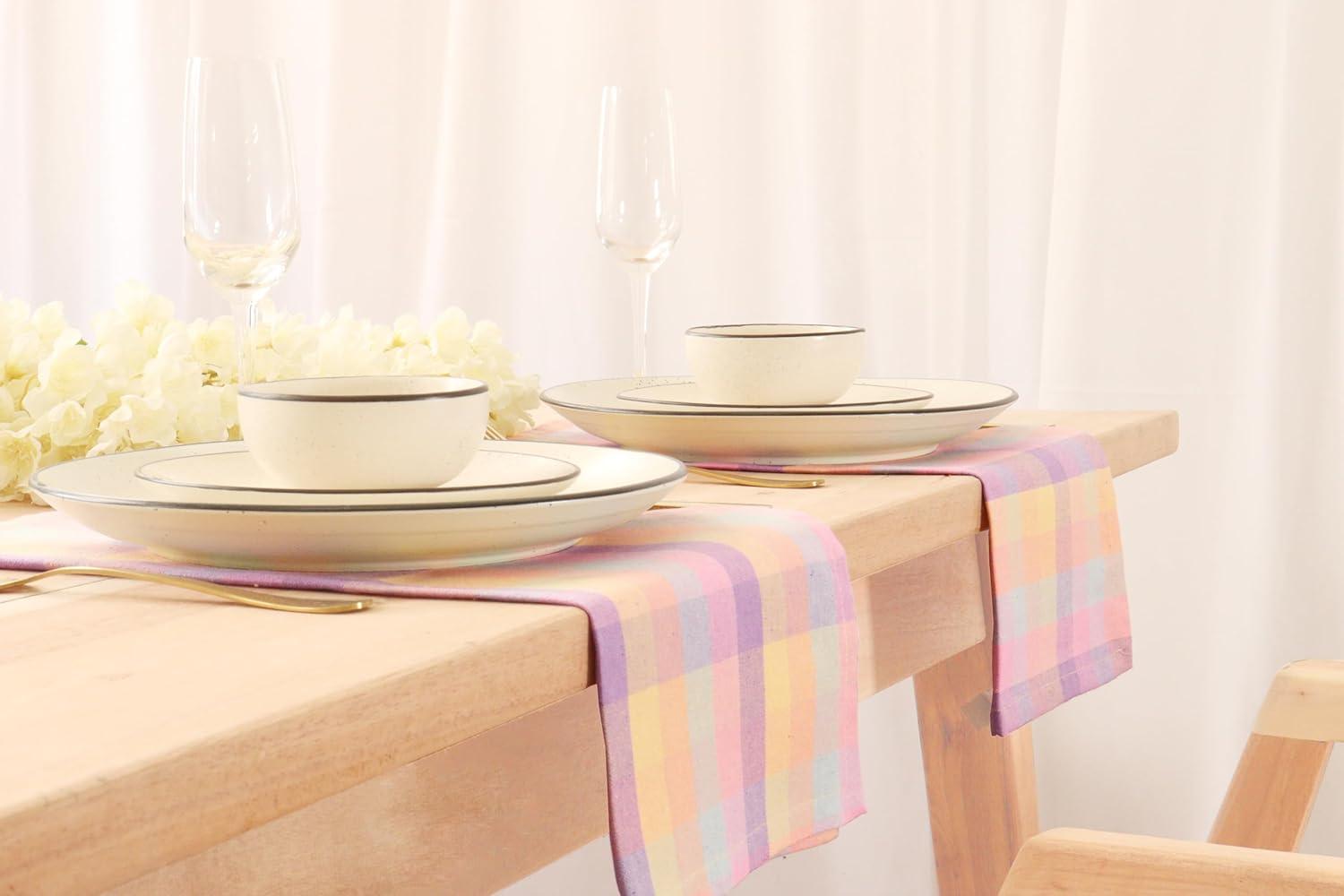 image:imagePurpleEssences Buffalo Plaid Cloth Napkins Mitered Corners Christmas Holiday Winter Gingham Check Dinner Napkin Set of 12100 Cotton 18x18 Inch Reusable Washable Multi ColorEaster