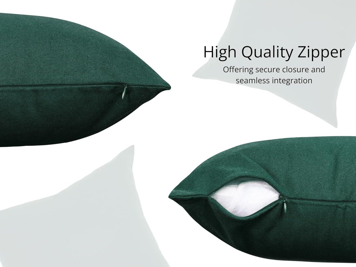 image:imagePurpleEssences Pack of 2 Cotton Pillow Covers Decorative Throw Pillowcase Soft Solid Cushion Case for Sofa Car Bedroom Christmas Holiday Winter 16x16 Inch Forest Green