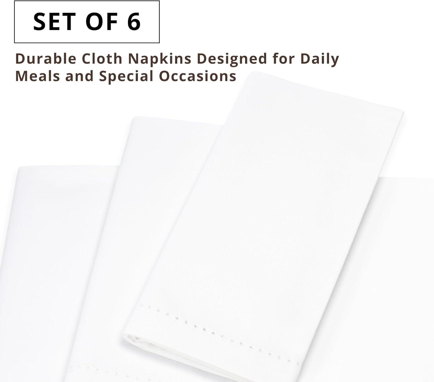 image:imagePurpleEssences Set of 12 Hemstitch Cloth Dinner Napkins 100 Cotton Soft Durable Washable Ideal for Wedding Christmas Holiday Winter Perfect Everyday Use Table Linen 18x18 Blush PinkWhite