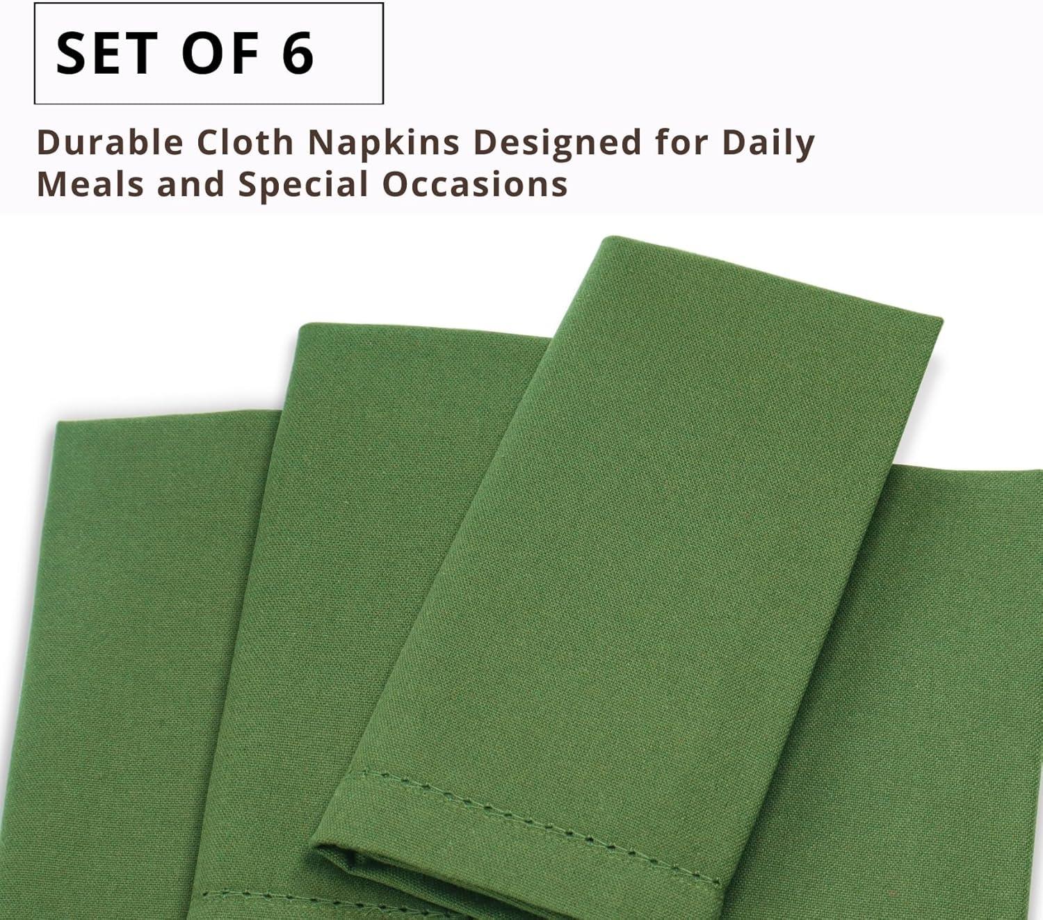 image:imagePurpleEssences Set of 12 Hemstitch Cloth Dinner Napkins 100 Cotton Soft Durable Washable Ideal for Wedding Christmas Holiday Winter Perfect Everyday Use Table Linen 18x18 Blush PinkSage Green