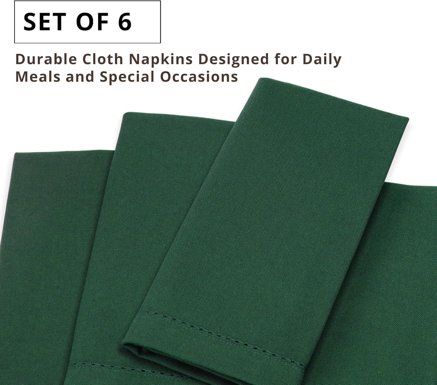 image:imagePurpleEssences Set of 12 Hemstitch Cloth Dinner Napkins 100 Cotton Soft Durable Washable Ideal for Wedding Christmas Holiday Winter Perfect Everyday Use Table Linen 18x18 Blush PinkForest Green
