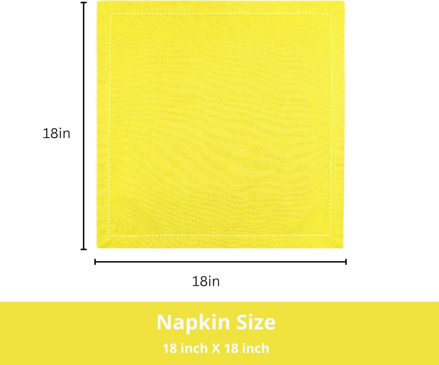 image:imagePurpleEssences Set of 12 Hemstitch Cloth Dinner Napkins 100 Cotton Soft Durable Washable Ideal for Wedding Christmas Holiday Winter Perfect Everyday Use Table Linen 18x18 Blush PinkYellow