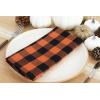 PurpleEssences Buffalo Plaid Cloth Napkins – Mitered Corners – Christmas Holiday Winter – Gingham Check Dinner Napkin – Set of 12-100% Cotton – 18×18 Inch – Reusable Washable – Multi Color(Orange Black)