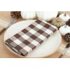 PurpleEssences Buffalo Plaid Cloth Napkins – Mitered Corners – Christmas Holiday Winter – Gingham Check Dinner Napkin – Set of 12-100% Cotton – 18×18 Inch – Reusable Washable – Multi Color(Brown White)