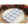 PurpleEssences Buffalo Plaid Cloth Napkins – Mitered Corners – Christmas Holiday Winter – Gingham Check Dinner Napkin – Set of 12-100% Cotton – 18×18 Inch – Reusable Washable – Multi Color(Grey White)