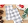 PurpleEssences Buffalo Plaid Cloth Napkins – Mitered Corners – Christmas Holiday Winter – Gingham Check Dinner Napkin – Set of 12-100% Cotton – 18×18 Inch – Reusable Washable – Multi Color(Grey White)