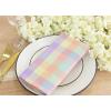 PurpleEssences Buffalo Plaid Cloth Napkins – Mitered Corners – Christmas Holiday Winter – Gingham Check Dinner Napkin – Set of 12-100% Cotton – 18×18 Inch – Reusable Washable – Multi Color(Easter)