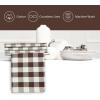 PurpleEssences Buffalo Plaid Cloth Napkins – Mitered Corners – Christmas Holiday Winter – Gingham Check Dinner Napkin – Set of 12-100% Cotton – 18×18 Inch – Reusable Washable – Multi Color(Brown White)