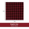 PurpleEssences Buffalo Plaid Cloth Napkins – Mitered Corners – Christmas Holiday Winter – Gingham Check Dinner Napkin – Set of 12-100% Cotton – 18×18 Inch – Reusable Washable – Multi Color(Red Black)