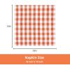 PurpleEssences Buffalo Plaid Cloth Napkins – Mitered Corners – Christmas Holiday Winter – Gingham Check Dinner Napkin – Set of 12-100% Cotton – 18×18 Inch – Reusable Washable – Multi Color(Orange White)