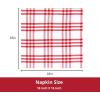 PurpleEssences Buffalo Plaid Cloth Napkins – Mitered Corners – Christmas Holiday Winter – Gingham Check Dinner Napkin – Set of 12-100% Cotton – 18×18 Inch – Reusable Washable – Multi Color(Homestead Plaid Red/White)
