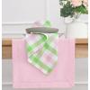 PurpleEssences Buffalo Plaid Cloth Napkins – Mitered Corners – Christmas Holiday Winter – Gingham Check Dinner Napkin – Set of 12-100% Cotton – 18×18 Inch – Reusable Washable – Multi Color(Apple Green Blush Pink)