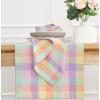 PurpleEssences Buffalo Plaid Cloth Napkins – Mitered Corners – Christmas Holiday Winter – Gingham Check Dinner Napkin – Set of 12-100% Cotton – 18×18 Inch – Reusable Washable – Multi Color(Easter)
