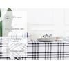 PurpleEssences Buffalo Plaid Cloth Napkins – Mitered Corners – Christmas Holiday Winter – Gingham Check Dinner Napkin – Set of 12-100% Cotton – 18×18 Inch – Reusable Washable – Multi Color(Homestead Plaid Black/White)