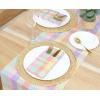 PurpleEssences Buffalo Plaid Cloth Napkins – Mitered Corners – Christmas Holiday Winter – Gingham Check Dinner Napkin – Set of 12-100% Cotton – 18×18 Inch – Reusable Washable – Multi Color(Easter)