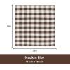 PurpleEssences Buffalo Plaid Cloth Napkins – Mitered Corners – Christmas Holiday Winter – Gingham Check Dinner Napkin – Set of 12-100% Cotton – 18×18 Inch – Reusable Washable – Multi Color(Brown White)