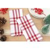 PurpleEssences Buffalo Plaid Cloth Napkins – Mitered Corners – Christmas Holiday Winter – Gingham Check Dinner Napkin – Set of 12-100% Cotton – 18×18 Inch – Reusable Washable – Multi Color(Homestead Plaid Red/White)