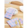 PurpleEssences Buffalo Plaid Cloth Napkins – Mitered Corners – Christmas Holiday Winter – Gingham Check Dinner Napkin – Set of 12-100% Cotton – 18×18 Inch – Reusable Washable – Multi Color(Light Blue Blush Pink)