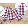 PurpleEssences Buffalo Plaid Cloth Napkins – Mitered Corners – Christmas Holiday Winter – Gingham Check Dinner Napkin – Set of 12-100% Cotton – 18×18 Inch – Reusable Washable – Multi Color(4th of July Red White Blue)
