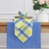 PurpleEssences Buffalo Plaid Cloth Napkins – Mitered Corners – Christmas Holiday Winter – Gingham Check Dinner Napkin – Set of 12-100% Cotton – 18×18 Inch – Reusable Washable – Multi Color(Light Blue Yellow White)