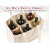 PurpleEssences Canvas Wine Tote Bag with Divider for 6 Bottle – Washable Reusable Wine Carrier, Sturdy Double Stitched Holder for Grocery, Travel & Picnic – 13x7x10.5 Inch – Natural(Natural)