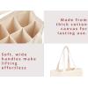PurpleEssences Canvas Wine Tote Bag with Divider for 6 Bottle – Washable Reusable Wine Carrier, Sturdy Double Stitched Holder for Grocery, Travel & Picnic – 13x7x10.5 Inch – Natural(Natural)