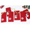PurpleEssences Christmas Embroidered Hemstitch Napkin Set of 6 & Solid Napkins Set of 12-18×18 Inch – 100% Cotton – Snowflakes/Red