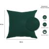 PurpleEssences Pack of 2 Cotton Pillow Covers Decorative Throw Pillowcase Soft Solid Cushion Case for Sofa Car Bedroom – Christmas Holiday Winter – 16×16 Inch – Forest Green