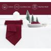 PurpleEssences Set of 12 Hemstitch Cloth Dinner Napkins 100% Cotton – Soft Durable Washable – Ideal for Wedding Christmas Holiday Winter – Perfect Everyday Use Table Linen 18×18 – Blush Pink(Burgundy)