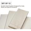 PurpleEssences Set of 12 Hemstitch Cloth Dinner Napkins 100% Cotton – Soft Durable Washable – Ideal for Wedding Christmas Holiday Winter – Perfect Everyday Use Table Linen 18×18 – Blush Pink(Royal Linen)