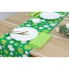 PurpleEssences St Patricks Day Table Runner Multi Green Shamrocks 13 X 72 Inch and Set of 12 Hemstitch Cloth Dinner Napkins 18×18 Inches – 100% Cotton – St Patricks Green