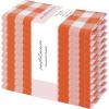 PurpleEssences Buffalo Plaid Cloth Napkins – Mitered Corners – Christmas Holiday Winter – Gingham Check Dinner Napkin – Set of 12-100% Cotton – 18×18 Inch – Reusable Washable – Multi Color(Orange White)