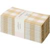 PurpleEssences Buffalo Plaid Cloth Napkins – Mitered Corners – Christmas Holiday Winter – Gingham Check Dinner Napkin – Set of 12-100% Cotton – 18×18 Inch – Reusable Washable – Multi Color(Beige White)