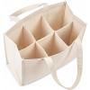 PurpleEssences Canvas Wine Tote Bag with Divider for 6 Bottle – Washable Reusable Wine Carrier, Sturdy Double Stitched Holder for Grocery, Travel & Picnic – 13x7x10.5 Inch – Natural(Natural)
