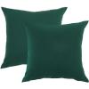 PurpleEssences Pack of 2 Cotton Pillow Covers Decorative Throw Pillowcase Soft Solid Cushion Case for Sofa Car Bedroom – Christmas Holiday Winter – 16×16 Inch – Forest Green