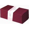 PurpleEssences Set of 12 Hemstitch Cloth Dinner Napkins 100% Cotton – Soft Durable Washable – Ideal for Wedding Christmas Holiday Winter – Perfect Everyday Use Table Linen 18×18 – Blush Pink(Burgundy)