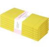 PurpleEssences Set of 12 Hemstitch Cloth Dinner Napkins 100% Cotton – Soft Durable Washable – Ideal for Wedding Christmas Holiday Winter – Perfect Everyday Use Table Linen 18×18 – Blush Pink(Yellow)