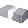 PurpleEssences Set of 12 Hemstitch Cloth Dinner Napkins 100% Cotton – Soft Durable Washable – Ideal for Wedding Christmas Holiday Winter – Perfect Everyday Use Table Linen 18×18 – Blush Pink(Ash Grey)