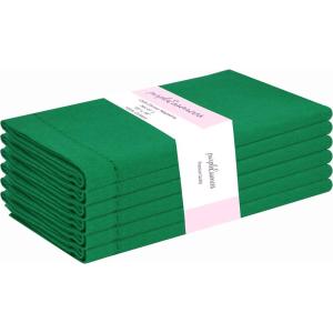 PurpleEssences Set of 12 Hemstitch Cloth Dinner Napkins 100% Cotton – Soft Durable Washable – Ideal for Wedding Christmas Holiday Winter – Perfect Everyday Use Table Linen 18×18 – Blush Pink(St Patricks Green)