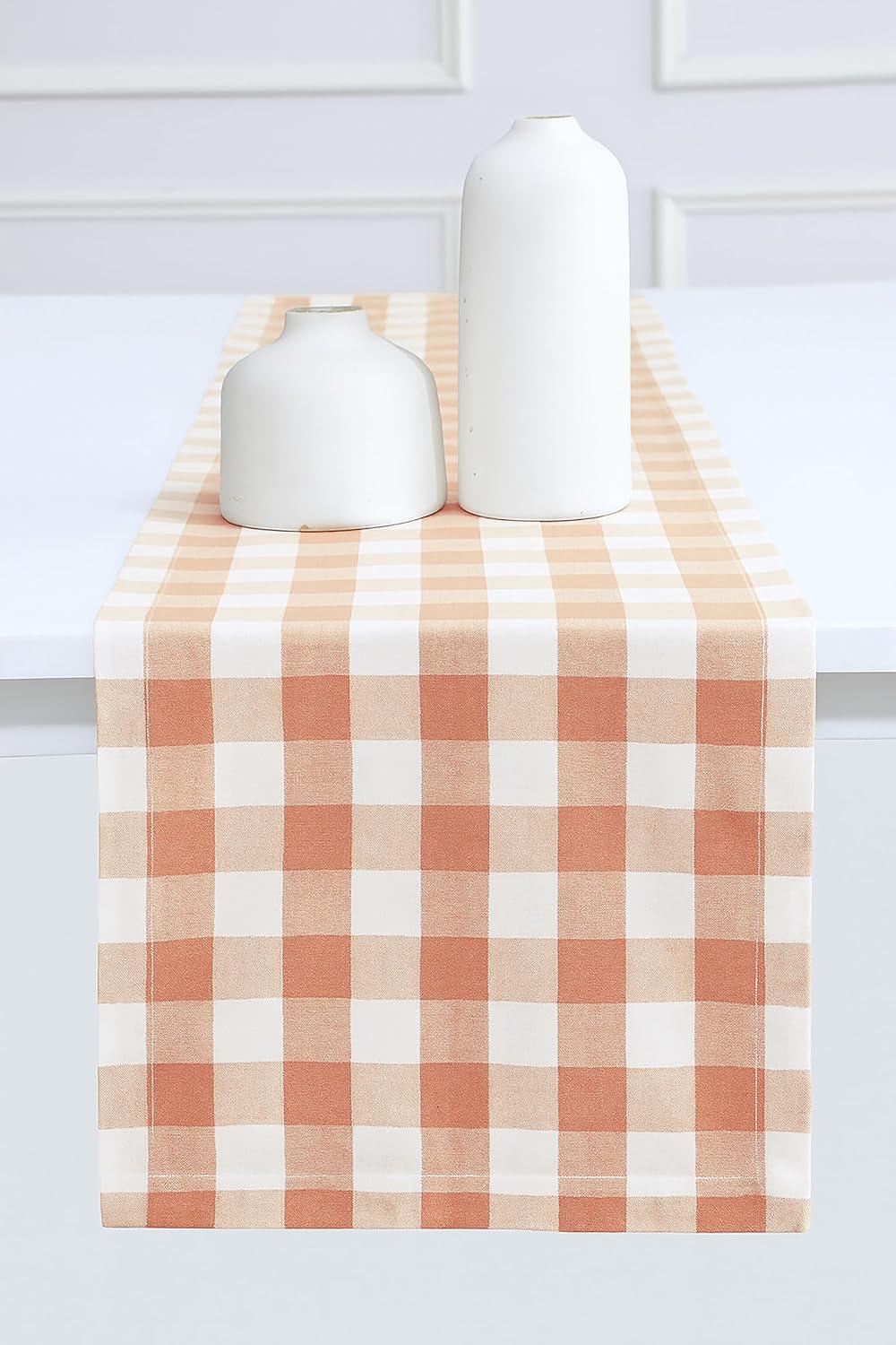 image:imagePurpleEssences 4th of July Buffalo Plaid Table Runner 14 x 54 inch Classic Farmhouse 100 Cotton Checkered Table Runner Veterans Day Red Blue White14 x 90 Inch