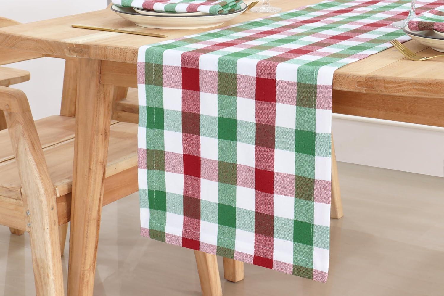 image:imagePurpleEssences 4th of July Buffalo Plaid Table Runner 14 x 54 inch Classic Farmhouse 100 Cotton Checkered Table Runner Veterans Day Red Blue White14 x 90 Inch