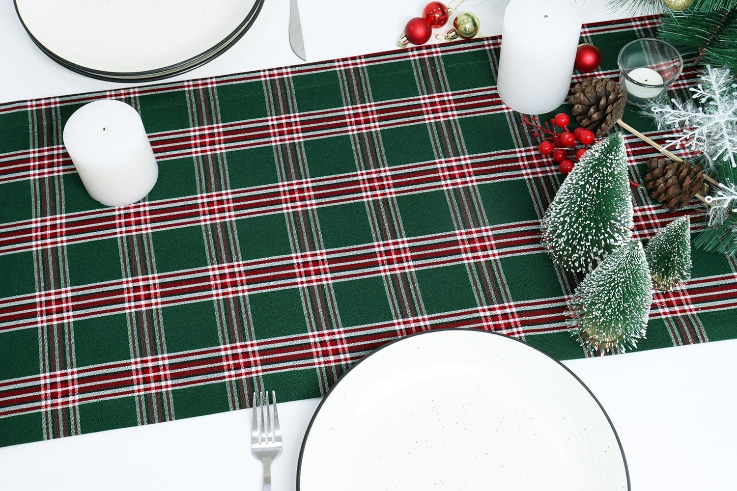 image:imagePurpleEssences 4th of July Buffalo Plaid Table Runner 14 x 90 inch Classic Farmhouse 100 Cotton Checkered Table Runner Veterans Day Red Blue White14 x 108 Inch